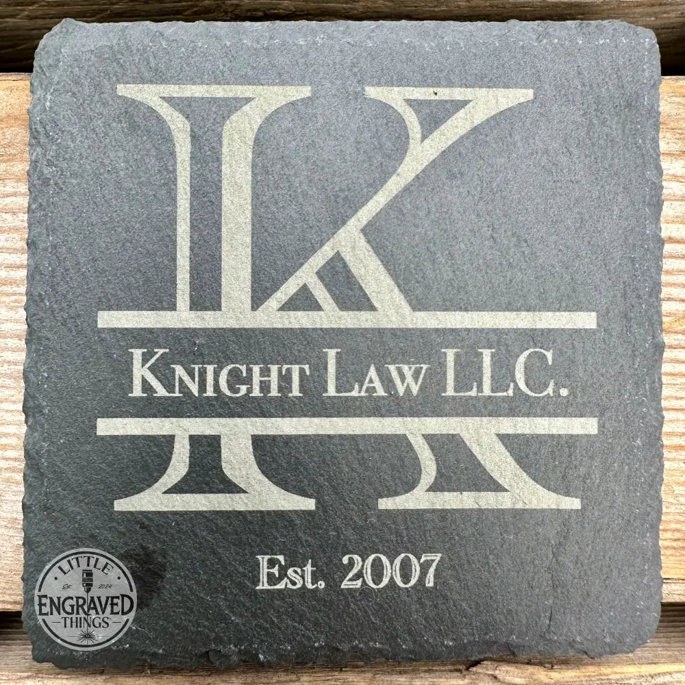 Custom Last Name / Monogram Slate Coaster Laser Engraved Coasters